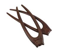VALICLUD 2pcs Classic Sandalwood Hairpin u Shaped Vintage Hair Sticks Wooden Cat Face Hair Accessory for Hanfu Parties Weddings