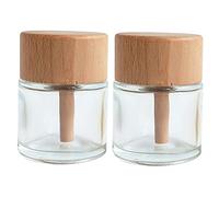VALICLUD 2pcs Clear Glass Essential Oil Diffuser Bottles Refillable Transparent Aroma Jars for Home Fragrance Chic Modern Design for Aromatherapy and Flower Arrangements