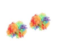 VALICLUD 2pcs Clown Wig Funny Fake Hair for Parties Festivals Sports Events Wear-resistant Rainbow Design for Boys and Girls Adults Add Fun to Your Costume