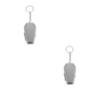 VALICLUD 2pcs Coffin Shaped Metal Portable Ashtray Keychain for Outdoor Use Halloween Party Decorative Keyring Accessory for Collectors and Daily Key Organization