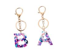 VALICLUD 2pcs Colorful Alphabet Keyrings Stylish Letter Key Chains for Girls Handbag Charms Design for Birthdays and Anniversaries