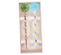 VALICLUD 2Pcs Colorful Long Handle Glass Mixing Sticks Reusable Stirring Spoons for Juice Cocktails Beverages Essential Bar Tool for Parties and Afternoon Tea Random Color
