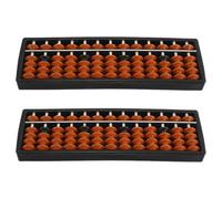 VALICLUD 2pcs -column Chinese Abacus Math with Contrasting Colored Beads and Sl ead Track, Plastic Abacus Arithmetic Frame to Enhance Counting Accuracy and Build Mental Calculation