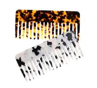 VALICLUD 2pcs Comb Tooth Wet Styling Comb for Curly Wavy Straight Hair Fashionable Tortoise Shell Leopard Print Design for