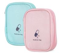 VALICLUD 2Pcs Compact Medicine Storage Bag Lightweight Medication Organizer Pouch for Travel Camping Outdoor Activities Bright Colors for Easy Identification Portable and Versatile