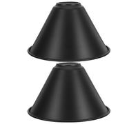 VALICLUD 2pcs Cone Pendant Lamp Shade, Iron Hanging Light Cover with 42mm Hole, Heat Resistant and Downward Lighting for Dining Table and Living Room, Modern Nordic Style Black Metal Lamp