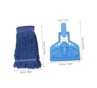 VALICLUD 2pcs Cotton Mop Head Replacement with Secure Spring Clip Detachable and Washable Mop Stick Refill for Hardwood Floors for Home Restaurant Office Cleaning