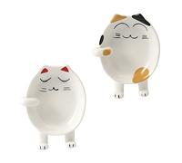 VALICLUD 2Pcs Creative Ceramic Cat Pattern Spoon Rest Pot Lid Stands for Kitchen Utensils Ladle and Chopstick Holders Practical Pot Cover Racks Home Cooking