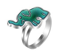 VALICLUD 2pcs Creative Elephant Open Ring Mood Emotion Boys and Girls Adults Mood