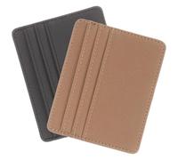 VALICLUD 2pcs Credit Card Sleeve and Id Card Protective Cover Pu Leather Anti-demagnetization Set for Travel and Daily Use