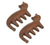 VALICLUD 2pcs Cute Cat-shaped Wooden Scalp Massage Comb Mini Static Hair for Scalp for Home Office and Travel Gentle and Fun Hair Care Tool
