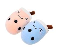 VALICLUD 2pcs Cute Kawaii Bubble Tea Cup Plush Keychain Charm Soft Stuffed Cartoon Pendant for Bag Accessories Adorable Key for Girls and Women for Backpacks and Handbags