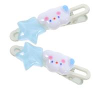 VALICLUD 2pcs Cute Kawaii Hair Clips for Girls Cartoon Cloud and Star Design Accessories for Side and Hairstyles