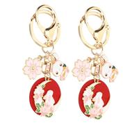 VALICLUD 2pcs Cute Rabbit Keychain Keyring Hanging Charm Easter for Boys and Girls and Friends