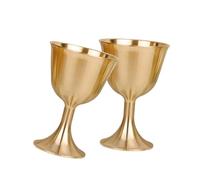 VALICLUD 2Pcs Decorative Brass Cups Retro Chinese Style Goblet for Wine and Worship Compact Adornment for Home