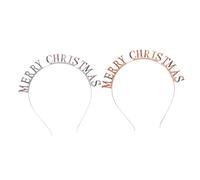 VALICLUD 2pcs Diamond Letters Crown Hairband Festive Holiday Hair Accessory for Christmas Durable Alloy Design for Parties and Daily Wear Adorable Decoration for Adults