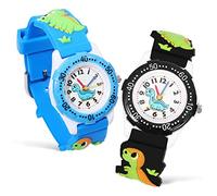 VALICLUD 2pcs Dinosaur Cartoon Watches for Boys and Girls Boy Girl Arabic Numbers for and Playtime and Learning