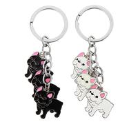 VALICLUD 2pcs Dog Keychain Dog Design Key Chain Purse Keychain Tie Dye Visor Decorative Keychain Memorial Keychain Souvenir Car Decor Cars Wallet Key Holder Key Ring Alloy White