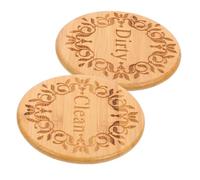 VALICLUD 2pcs Double Sided Magnetic Dishwasher Clean Dirty Sign Wooden Kitchen Indicator Magnets for Washing Machine and Fridge Easy Flip Design for Home and Office Organization