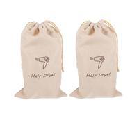 VALICLUD 2pcs Drawstring Cloth Bags Portable Hair Dryer Storage Pouch with Secure Closure for Travel Jewelry Cosmetics Organizer Lightweight Durable