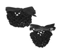 VALICLUD 2pcs Elastic Hair Snood Net with Bowknot Design Comfortable Soft Hair Mesh Bun Covers for Nurses Hotel Staff Flight Attendants Women for Professional Appearance