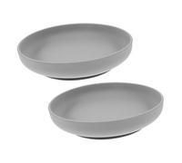 VALICLUD 2pcs Elderly Suction Plates with High Sides Silicone Spill Bowls Adaptive Eating Utensils for Disabled Adults Patients Non Tip