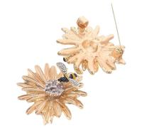 VALICLUD 2pcs Elegant Daisy and Honey Bee Brooch Lightweight Rhinestone Floral Pins for Women Metal Lapel Pins for Dresses Coats Scarves Stylish Spring Flower Jewelry