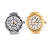 VALICLUD 2Pcs Elegant Finger Watch Ring for Ladies and Men Stylish Dial Design Unique Modern Decor for Daily Wear and Parties