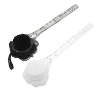 VALICLUD 2pcs Ergonomic Long Handle Exfoliating Bath Brush for Men and Women Pattern Body Scrubbers in Crack Black and Ice White Deep Cleansing Back Scrubber for Shower and Full Body Use