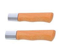 VALICLUD 2pcs Ergonomic Wooden Cutter Handles for Kitchen Replacement Non-Skid Wood Grip Parts Beech Wood Repair Accessories Easy Install Versatile Fit for Various Blades