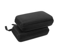 VALICLUD 2pcs Eva Hard Shell Meter Storage Case with Zipper, Compact Rectangle Small Electronics Organizer for Diabetes Supplies, Portable Black 15x10x4.5cm