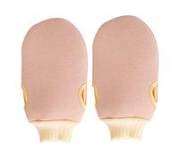 VALICLUD 2pcs Exfoliating Bath Towel Gloves Mittens for Body Scrub and Back Massage Skin Exfoliator for All Skin Types Light Pink