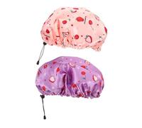 VALICLUD 2pcs Extra Large Shower Cap Reusable Double Peva Shower Cap Adjustable Elastic Strap for Women Long Hair Protection during Bathing