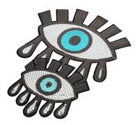VALICLUD 2pcs Eye-Shaped Sew on Patch for Hats and Bags, Sequins and Gauze Material, Can be Ironed, for Manual Crafts and Craft Making Applique