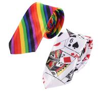VALICLUD 2pcs Fancy Necktie Set for Men Featuring Unique Printing and Stylish Design, Made of Sturdy Cloth, for Wedding and Holiday Events, Does Not Fade or Fall the Thread