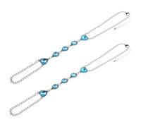 VALICLUD 2pcs Fashion Heart Toe Chain Anklets for Women Ocean Jewelry Rhinestone Charm Anklet Foot Chain Light Comfortable Beach Accessories