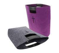 VALICLUD 2Pcs Felt Bible Bag Portable Bible Carrying Pouch for Church Shopping Spacious Tote for Cosmetics Toiletries and Essentials Durable Reusable Grey