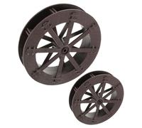 VALICLUD 2pcs Feng Shui Waterwheel Fountain Brown Desktop Waterfall Ornament for Home Office Aquarium Decor Enhancing Wealth Fortune and Tranquility