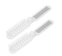 VALICLUD 2pcs Foldable Hair Comb and Compact Mirror Set Small Portable Travel Brush for Women with Hollow White Design, Pocket Folding Hair Brush Suitable for On-the-go Styling