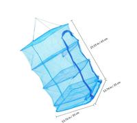 VALICLUD 2pcs Foldable Nylon Hanging Drying Nets 3-layer Vegetable Fish Fruit Mesh Rack 65cm High with Cross Frame for Outdoor Camping and Home Use