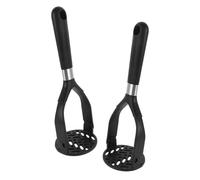 VALICLUD 2pcs Foldable Potato Masher Black Nylon Multi-Functional Food Masher Tool for Effortless Mashing of Potatoes and Fruits, Portable and Nonscratch Kitchen Utensil for Meal Prep