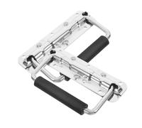 VALICLUD 2pcs Folding Spring Loaded Iron Handles with Rubber Grip Sleeve Heavy Duty Storage Box Carry Handles Chrome Plated Steel for Toolbox Flight Case Kitchen Door Use