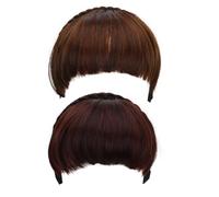 VALICLUD 2pcs French Clip Human Hair Bangs Extensions Thick Natural Curtain Fringe Hairpieces for Women Realistic Lightweight Invisible Fit Elegant Face Framing Style