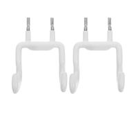 VALICLUD 2pcs Garage Tool Hanger Pegboard Wall Organizer Hooks for Storage | Steel and Rubber Build, Compact Structure, Easy Installation, White Finish for Workbench Items and Tools