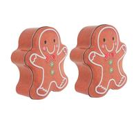 VALICLUD 2pcs Gingerbread Man Tinplate Boxes for Cookies and Treats Christmas Candy Containers with Lid Festive Holiday Packaging for Sweets and Chocolates Multipurpose Storage Tins