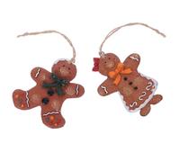 VALICLUD 2pcs Gingerbread Ornament Gingerbread Decorations Resin Small Compact Hanging Ornament for Christmas Tree, Christmas Wreath, Front Door and Stair Railing Decor