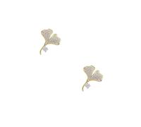 VALICLUD 2pcs Ginkgo Leaf Mini Brooch for Women Decorative Clothing Pin with Polishing Design Durable Zircon and Copper for Festivals and Conferences Prevents Button Creeping Down