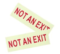 VALICLUD 2pcs Glow in Dark Not An Exit Sign 10x3.5 Inch Self-adhesive Emergency Safety Door Sticker for Mall and Market Use