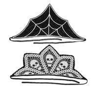 VALICLUD 2pcs Gothic Crochet Bandana Headbands Spider Skull Hair Accessories for Women for Halloween Parties Daily Wear Eye Catching Style Enhancer