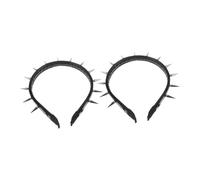VALICLUD 2pcs Gothic Spiked Headband for Women Punk Band Zinc Alloy PU Baroque Ball Costume Accessory Comfortable Non-slip